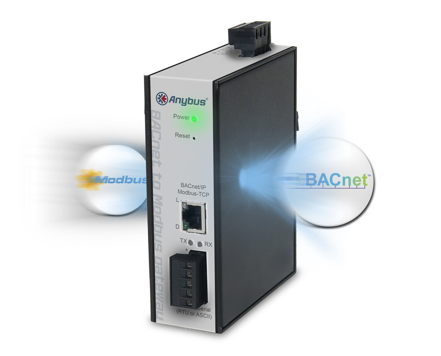 Nowa bramka dostępowa Anybus do komunikacji urządzeń Modbus z siecią BACnet.